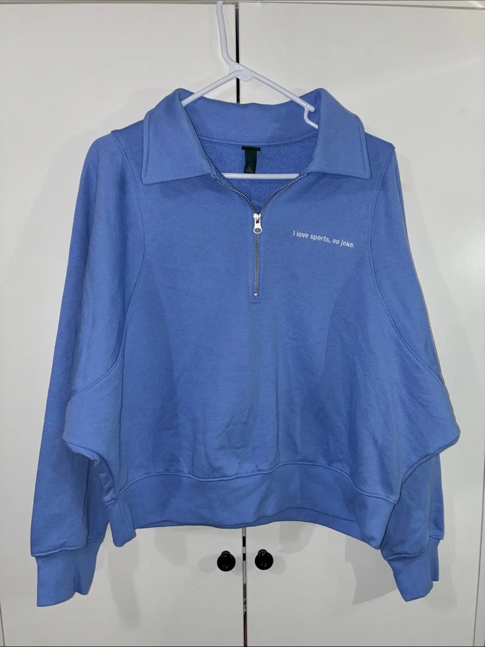 Wild Fable XL Women’s Half-Zip Pullover Sweatshirt -Cropped Periwinkle Blue - Picture 2 of 6